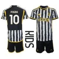 Juventus Paul Pogba #10 Fotballklær Hjemmedraktsett Barn 2023-24 Kortermet (+ korte bukser)
